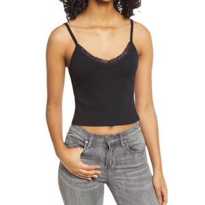 BP Lace V-Neck Camisole Tank Top Black Size XL NEW